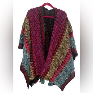 Cotton-blend poncho